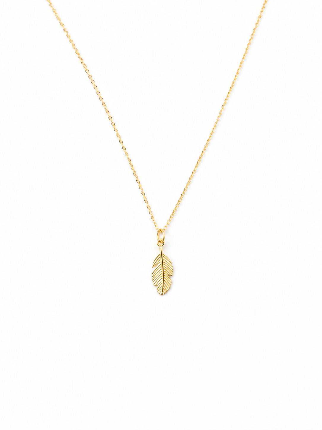 Feather Necklace Gold plated 925 Sterling Silver