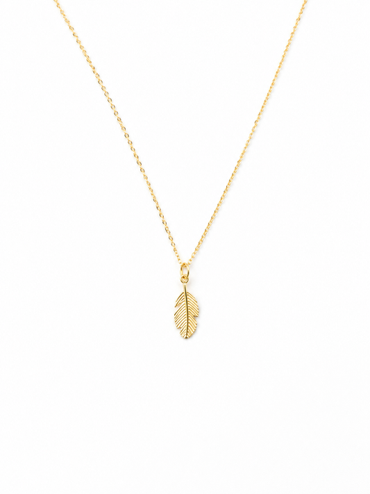 Feather Necklace Gold plated 925 Sterling Silver