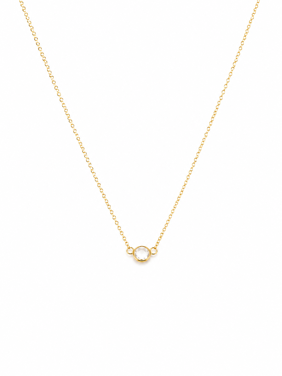Elegant Crystal Necklace Gold Plated 925 Sterling Silver
