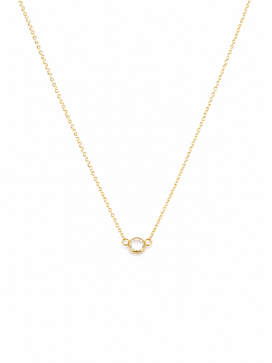 Elegant Crystal Necklace Gold Plated 925 Sterling Silver