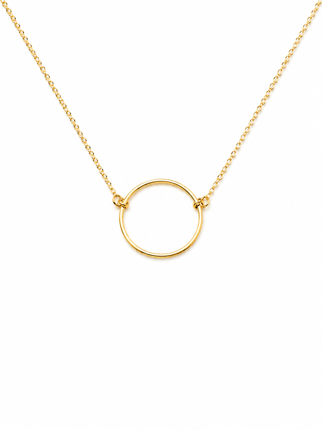 Circle Necklace Gold plated 925 Sterling Silver
