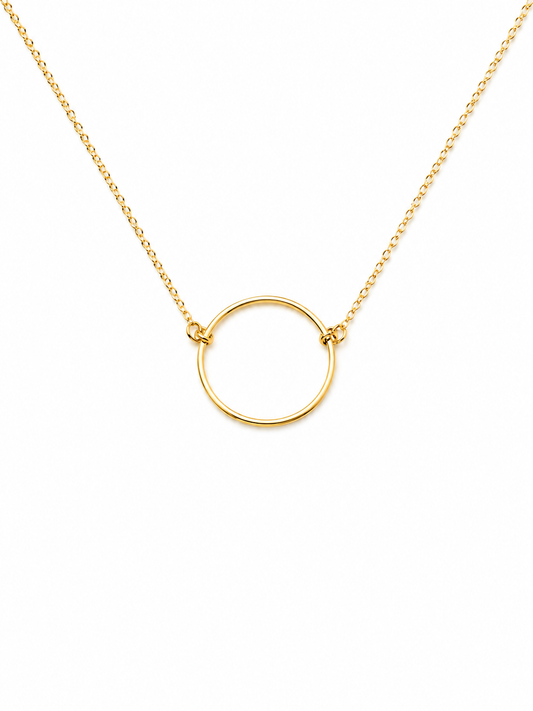 Circle Necklace Gold plated 925 Sterling Silver