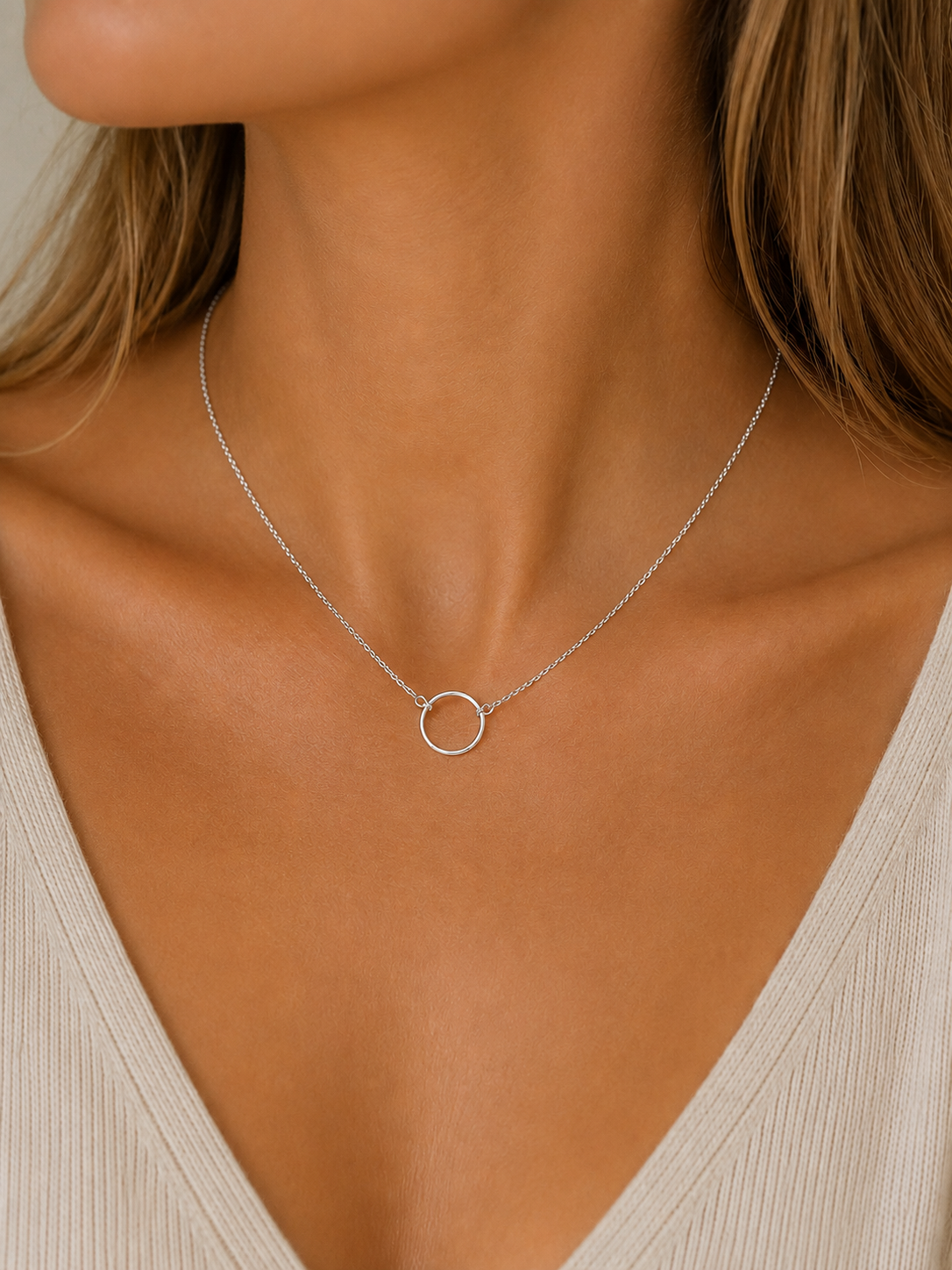 Circle Necklace 925 Sterling Silver